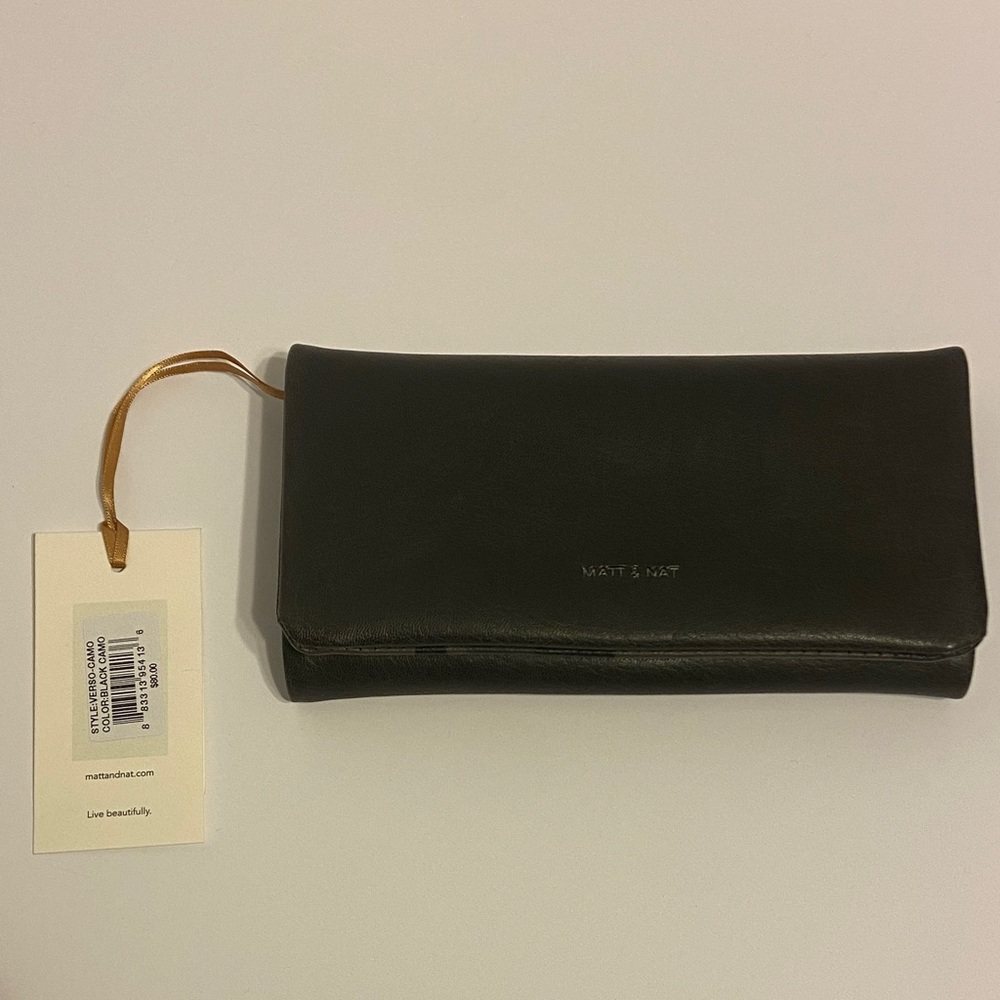 Matt & Nat vegan Classic Black long Wallet Clutch